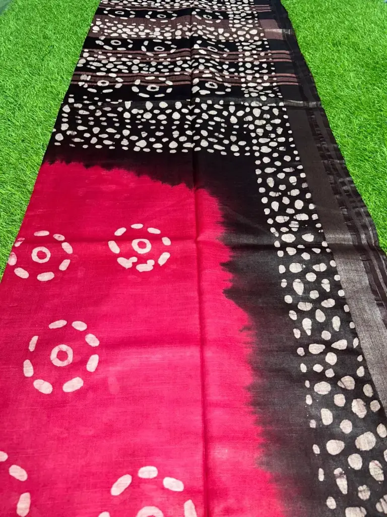 Cotton Lilen Batik Saree
