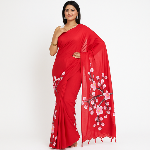 Cotton Hand Printed Saree